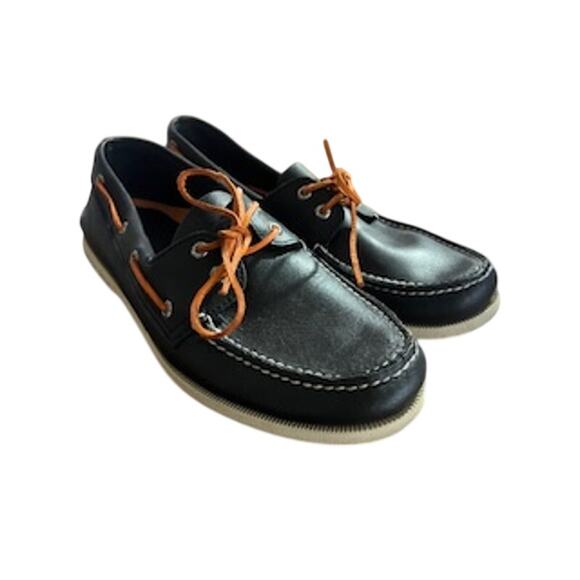 Sperry Men\'s 11.5M Black Top-Sider Boat Shoes w/Orange Laces main image 10